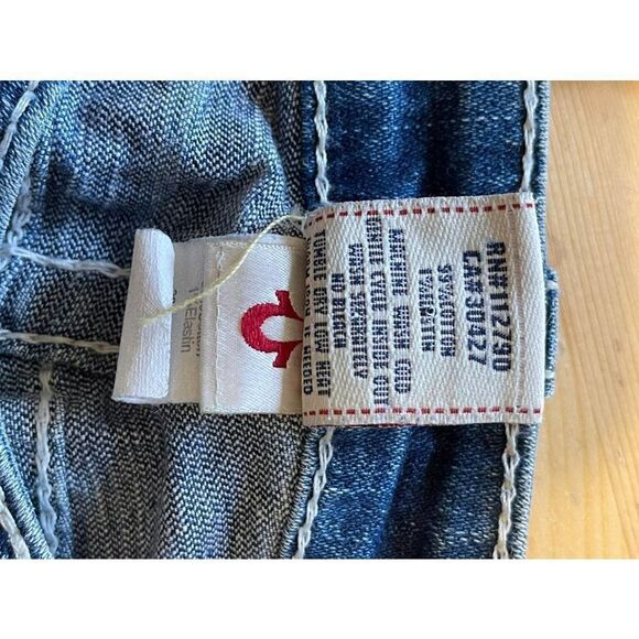 True Religion flare Disco Joey Big T Denim Women’s size 29 Made In USA Y2K 00’s - Picture 5 of 12
